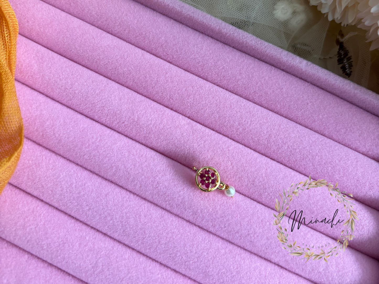 RUBY PEARL NOSE RING