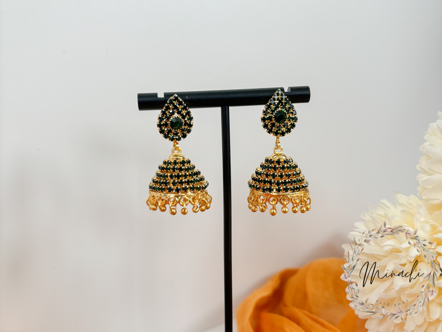 GOLD TONE JHUMKA (MULTIPLE COLOURS)