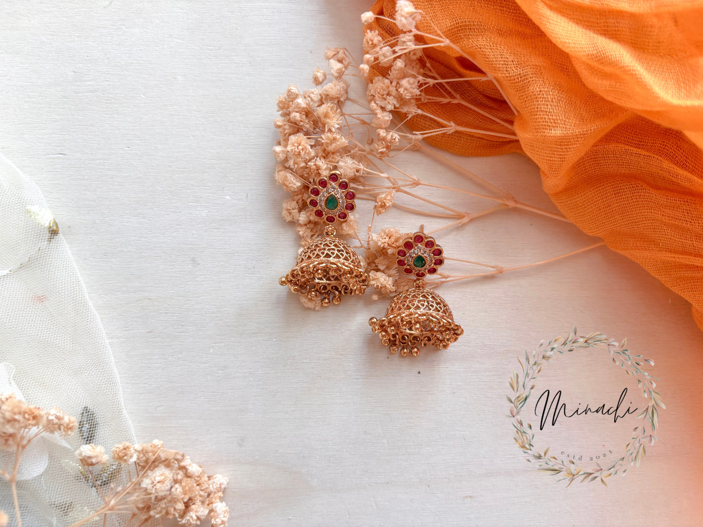 RUBY GREEN JHUMKA