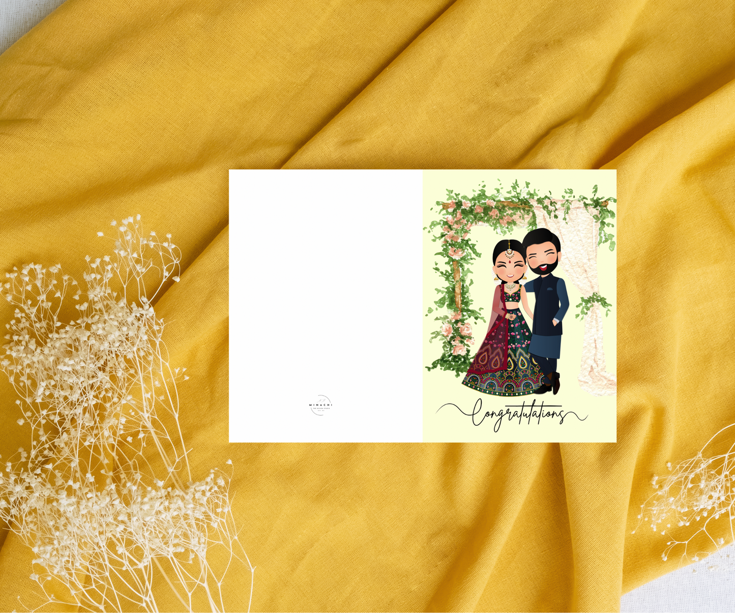Asian Wedding Congratulations | Lehenga | Kurtha | Congratulations| A6 card | Weddings | Tamil Greeting Cards | Reception Couples