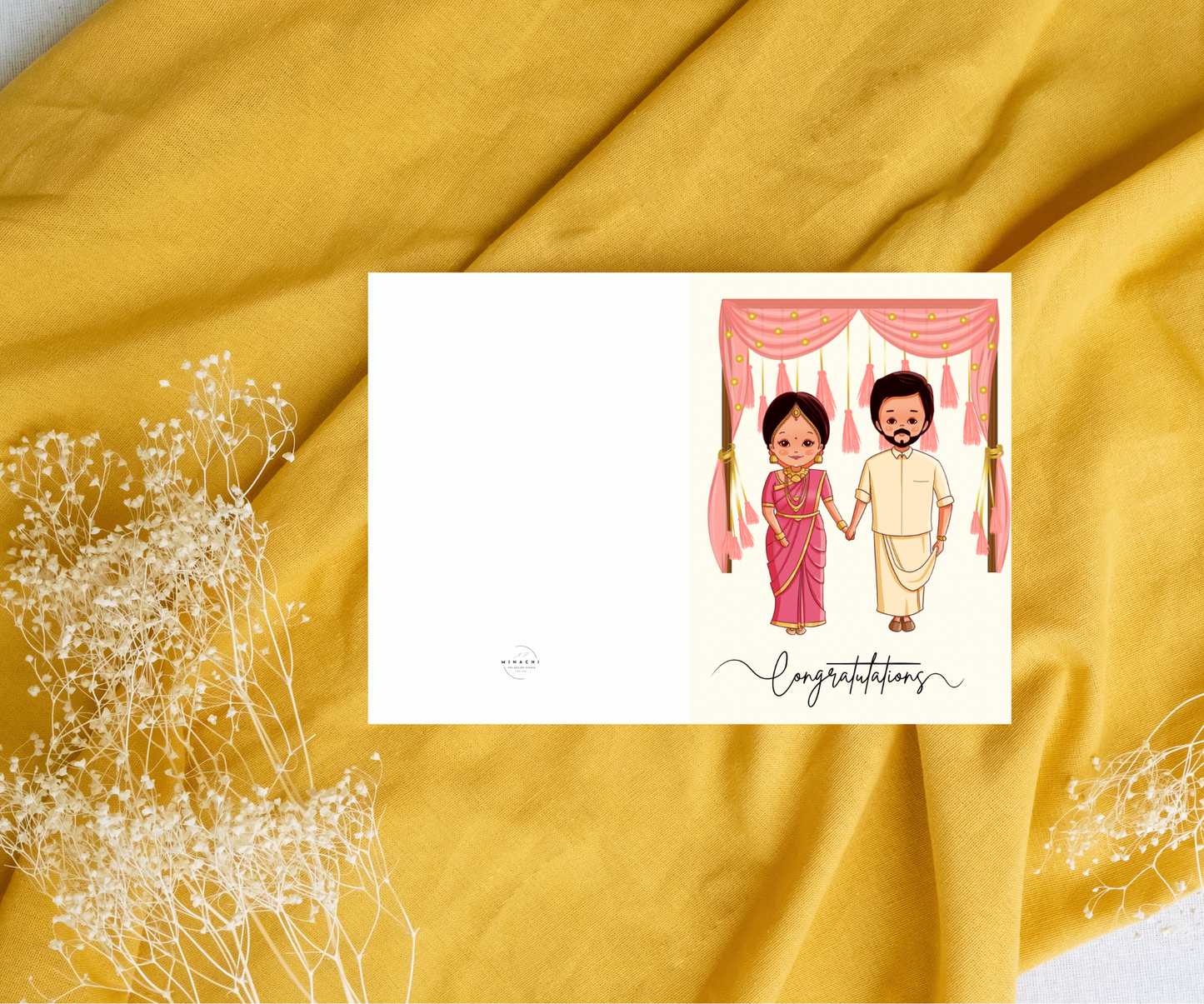 Tamil Wedding Congratulations | Saree | wedding | Congratulations| A6 card | Asian Weddings | Tamil Greeting Cards | Saree Vesti Couples