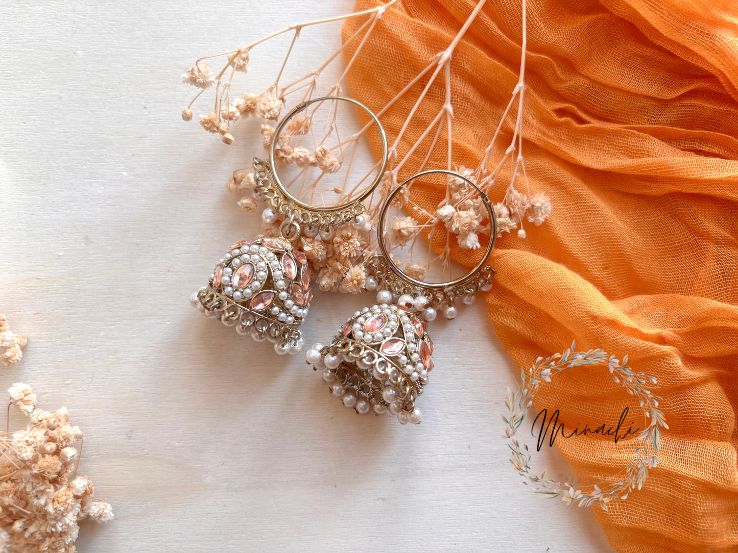 TRANSPARENT BLUSH PINK JHUMKA