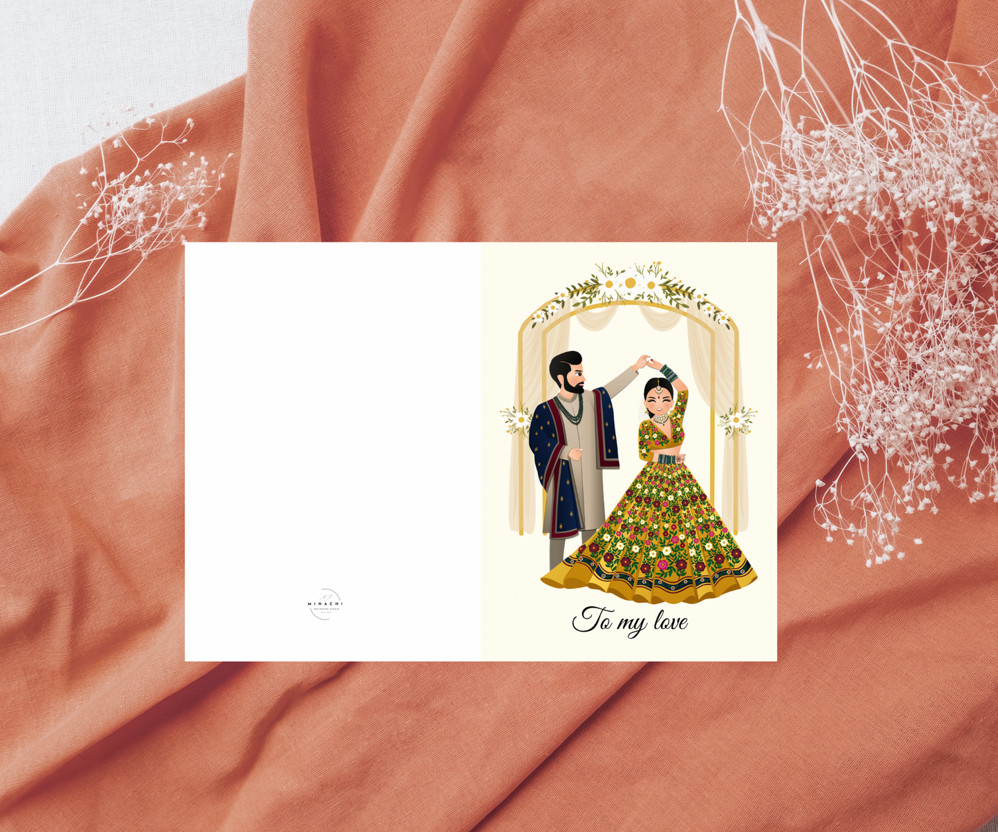 Asian Wedding Congratulations | Lehenga | Kurtha | Congratulations| A6 card | Weddings | Tamil Greeting Cards | Reception Couples