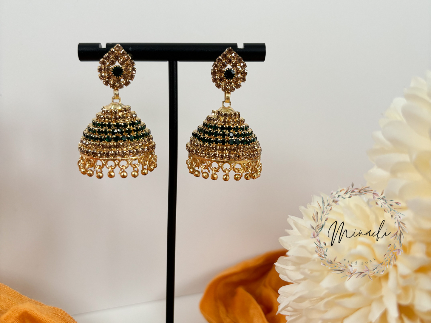 GOLD TONE JHUMKA (MULTIPLE COLOURS)
