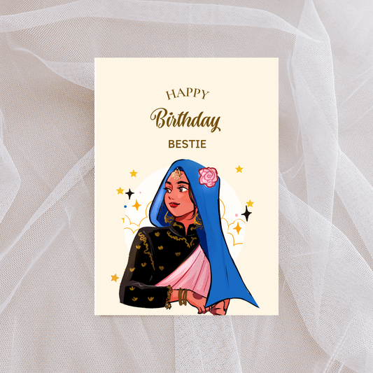 Happy Birthday Bestie | Friends | Best Friends | Saree Girl | Greeting Cards | Asian