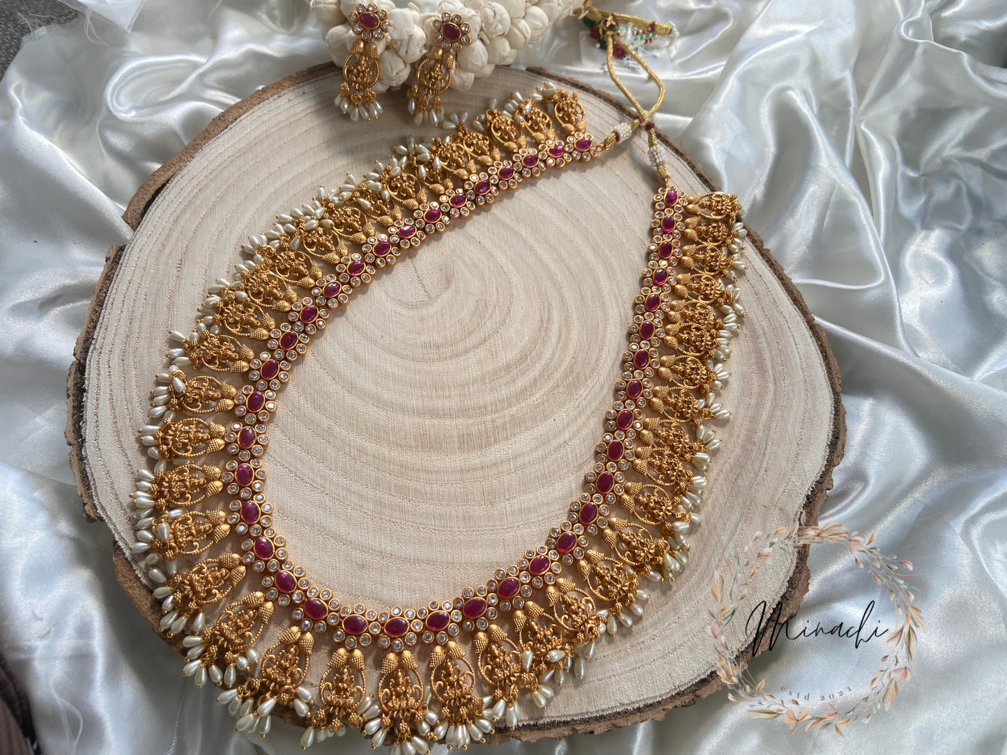 RUBY WHITE LAKSHMI LONG NECKLACE