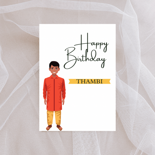 Happy Birthday Thambi | A6 card | Tamil Greeting card | Happy Birthday Brother