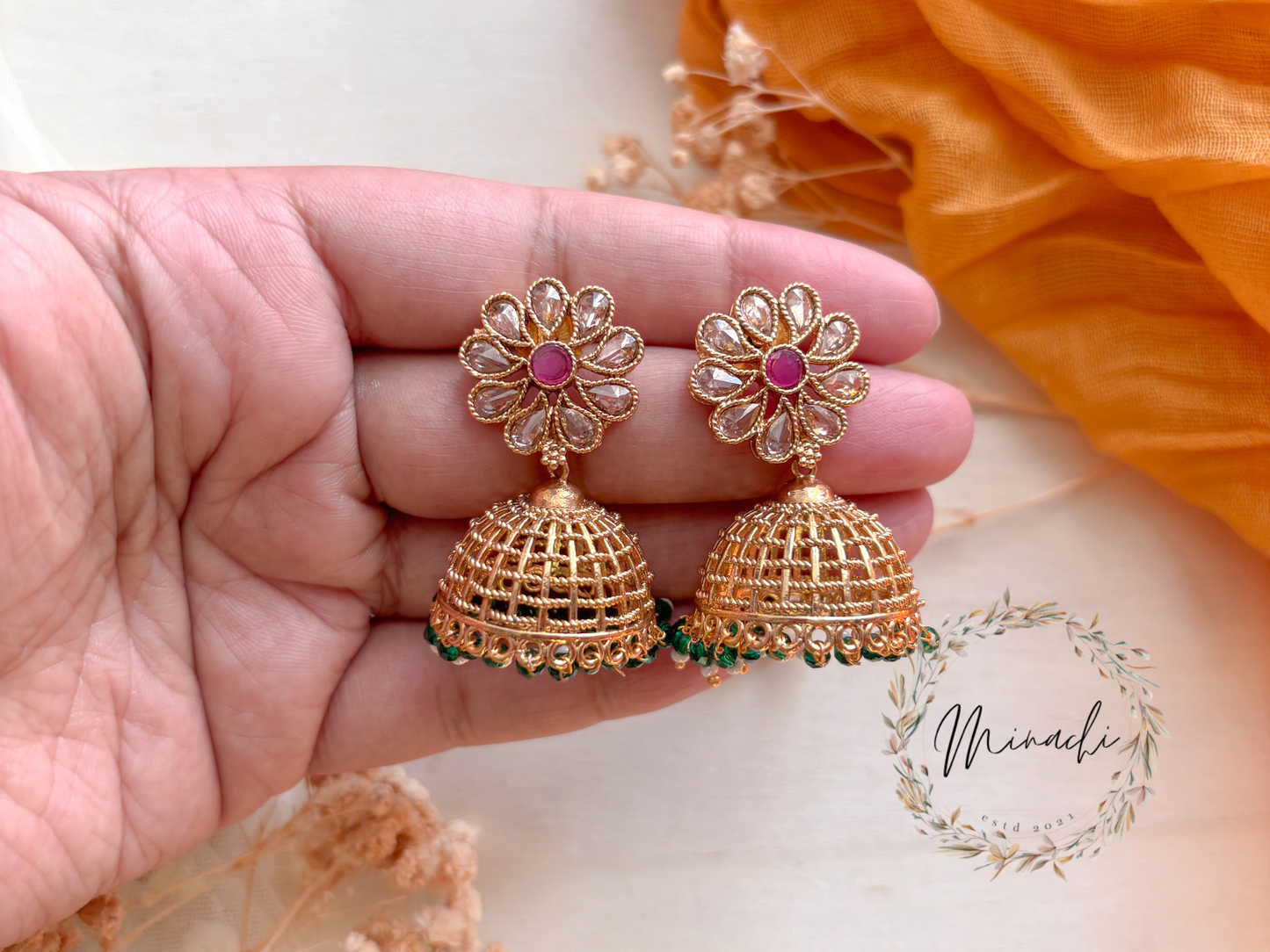 RUBY GREEN JHUMKA