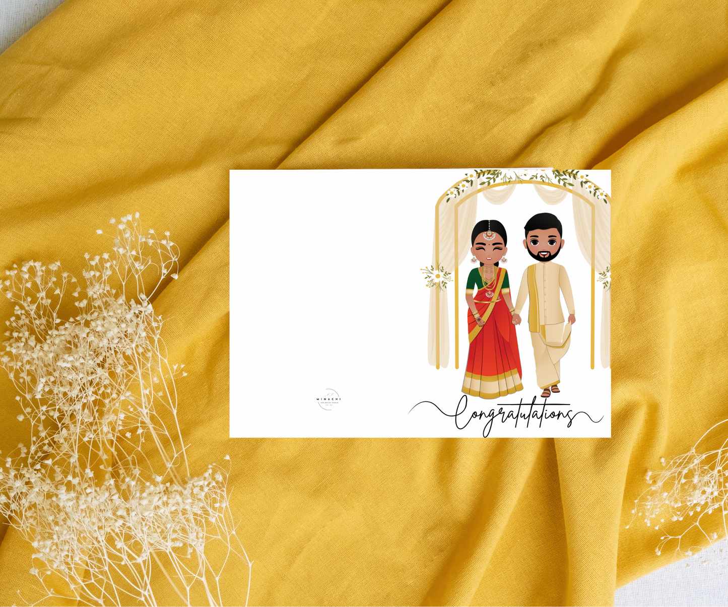 Tamil Wedding Congratulations | Saree | wedding | Congratulations| A6 card | Asian Weddings | Tamil Greeting Cards | Saree Vesti Couples