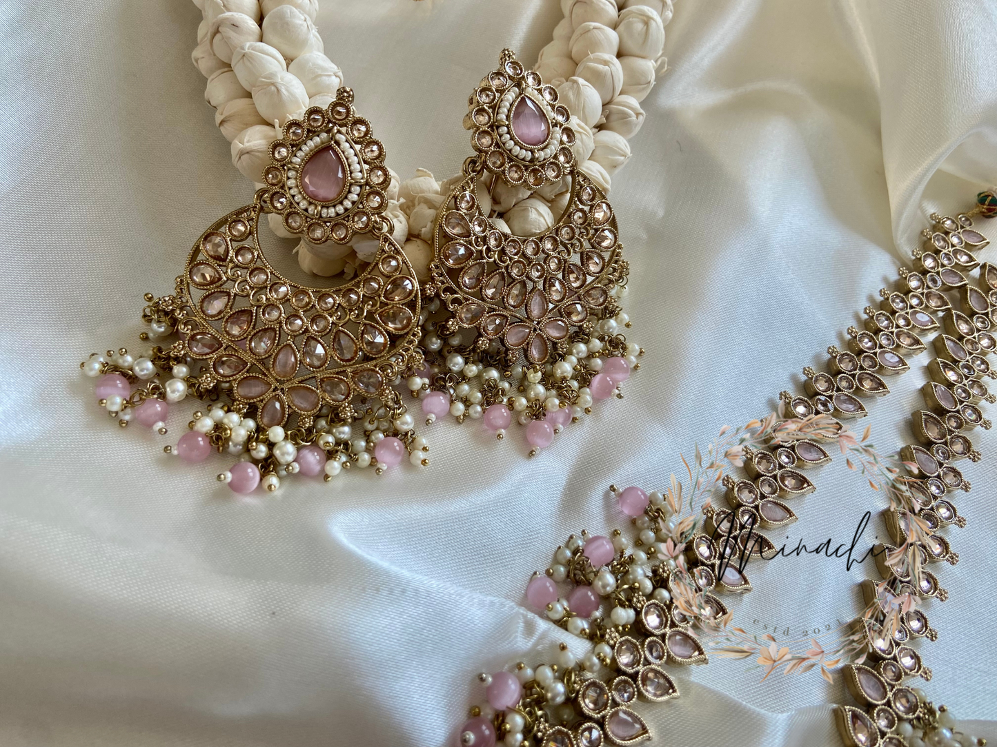 PINK LONG NECKLACE SET