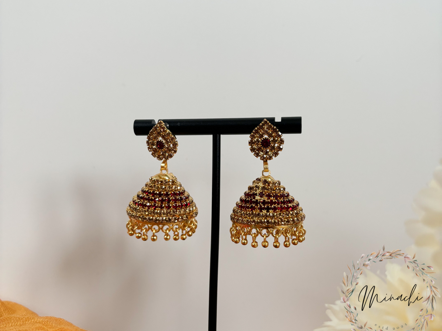 GOLD TONE JHUMKA (MULTIPLE COLOURS)
