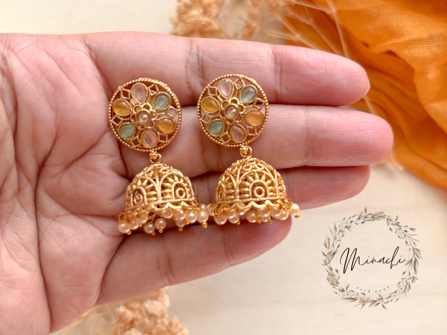 WHITE FLOWER JHUMKA