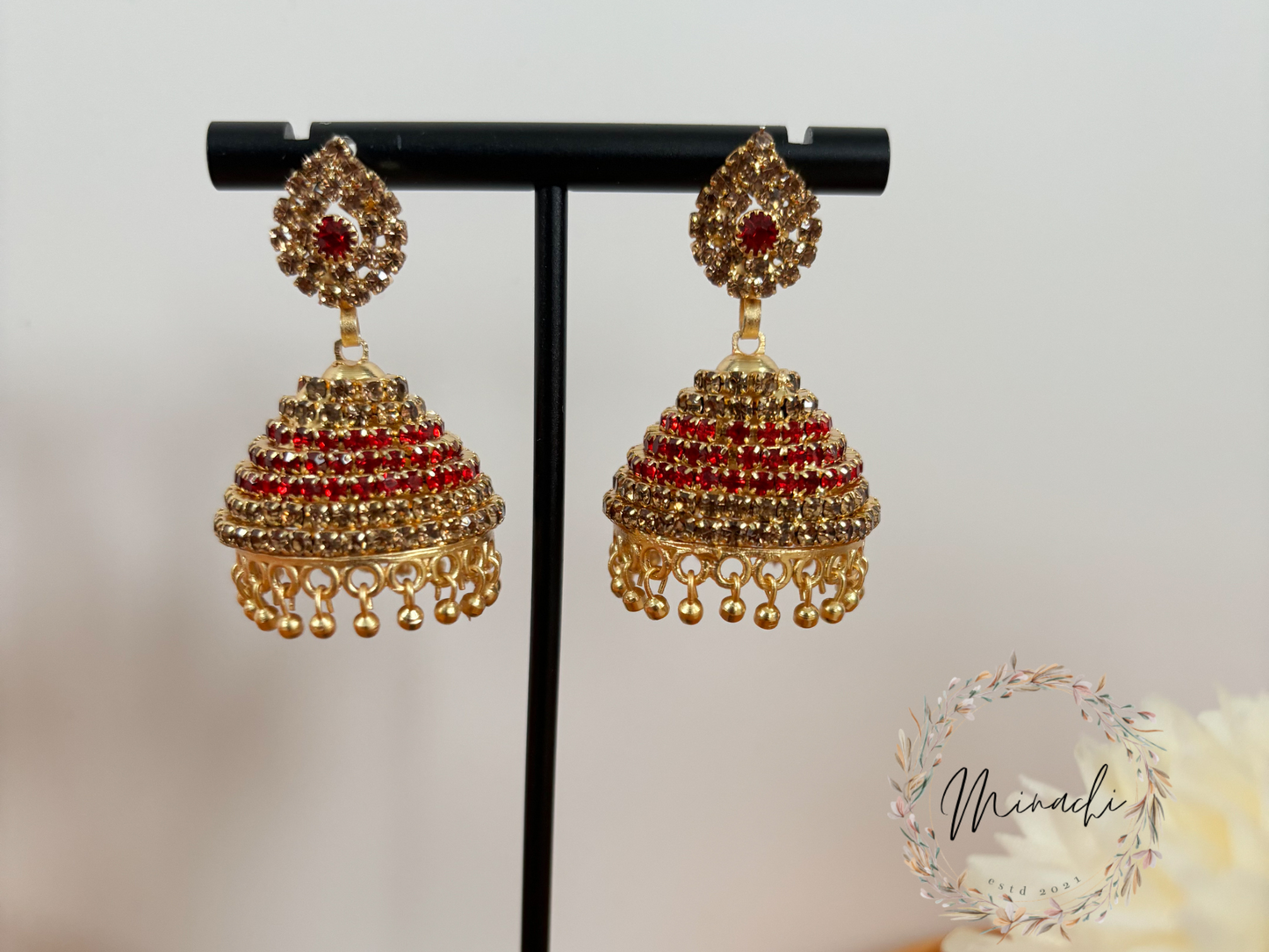 GOLD TONE JHUMKA (MULTIPLE COLOURS)