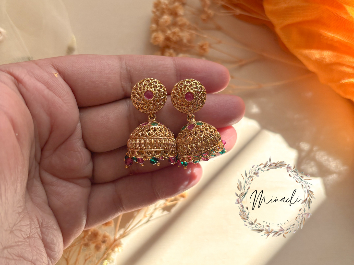 RUBY GREEN JHUMKA