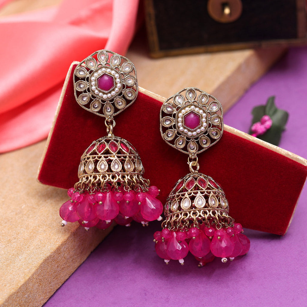 HEERA: PINK STATEMENT JHUMKA