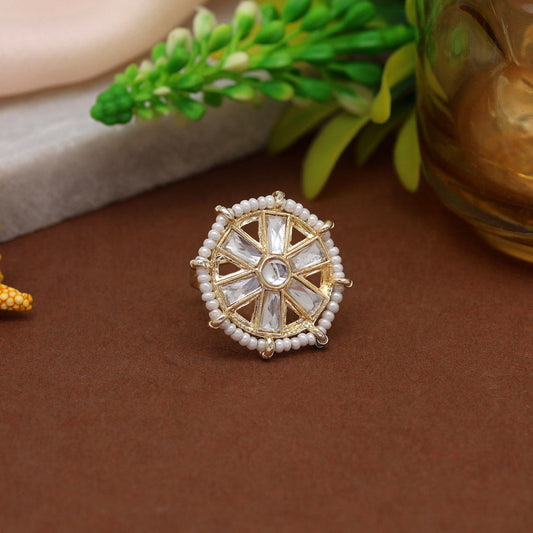 KUNDAN WHITE RING