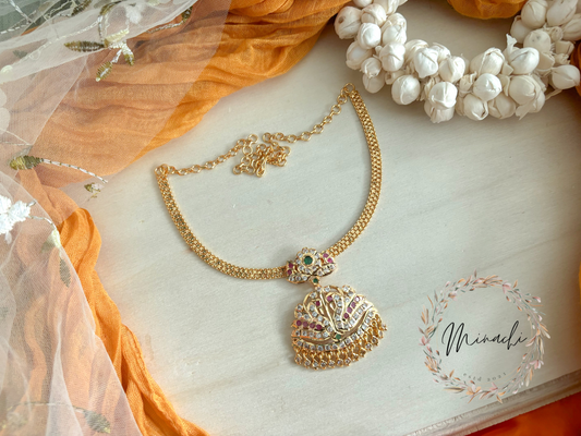 RUBY GREEN SWAN GOLD PLATED ATIYAL