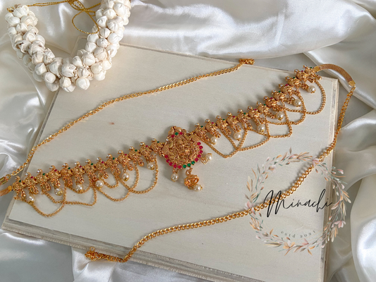 MEENA : LAKSHMI RUBY GREEN WAIST CHAIN