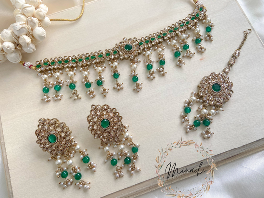 GREEN CHOKER SET