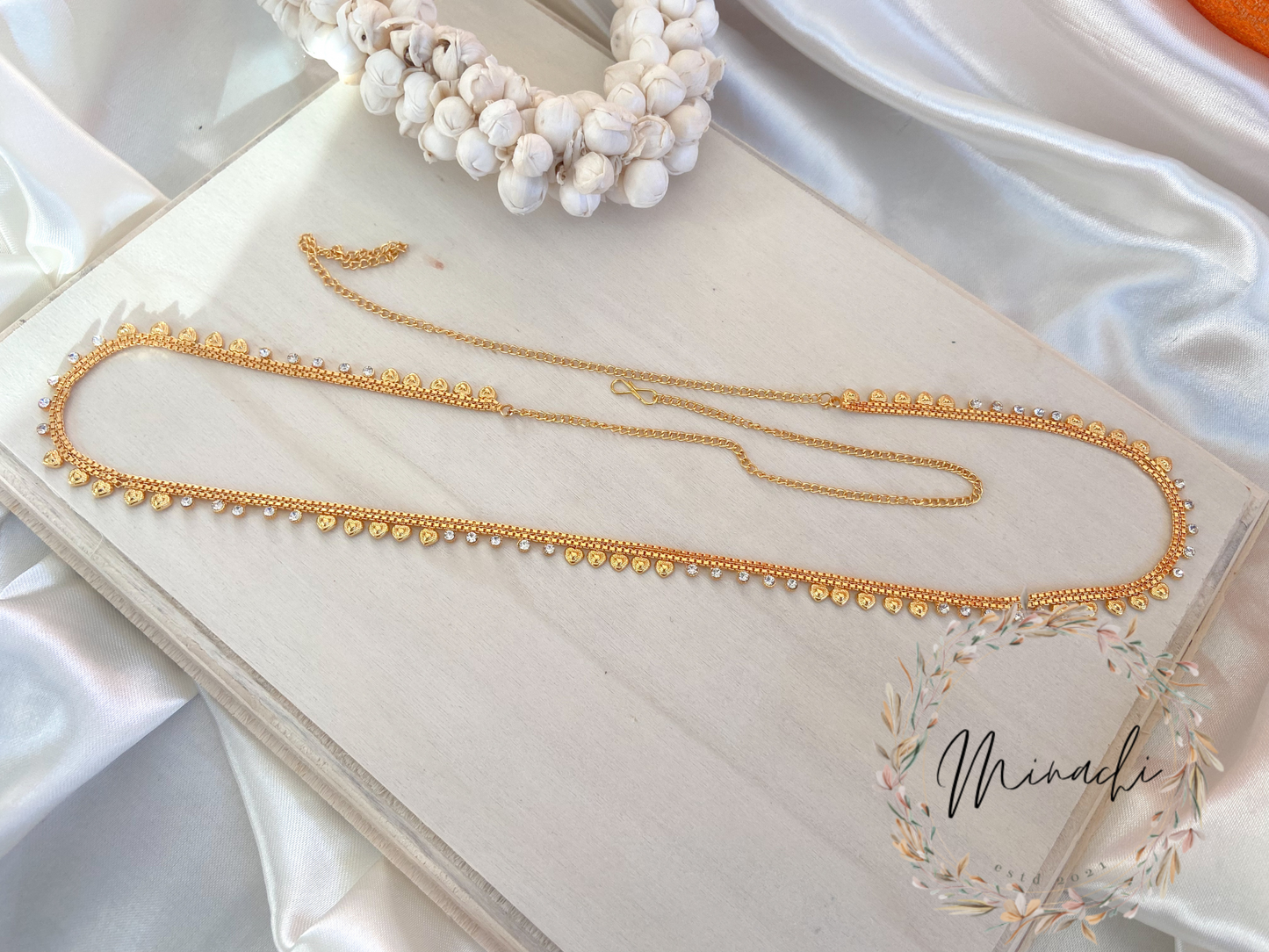 ANJALI: WHITE STONE WAIST CHAIN