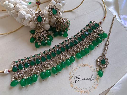 GREEN CHOKER SET