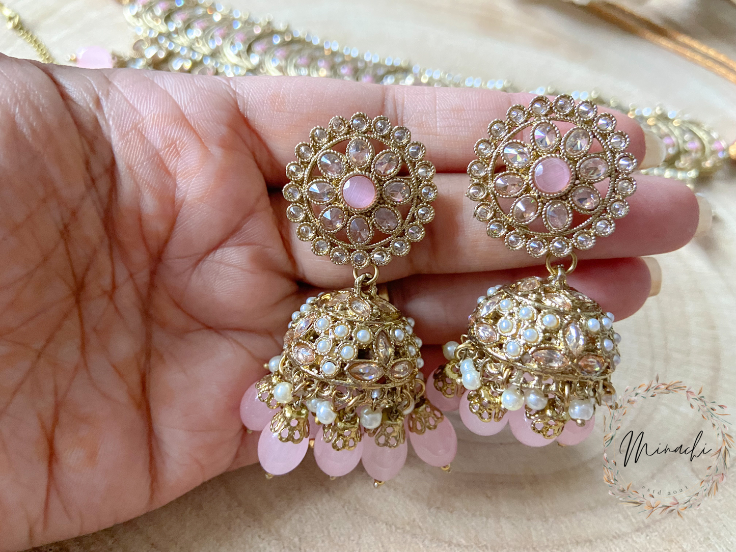 PINK CHOKER NECKLACE SET