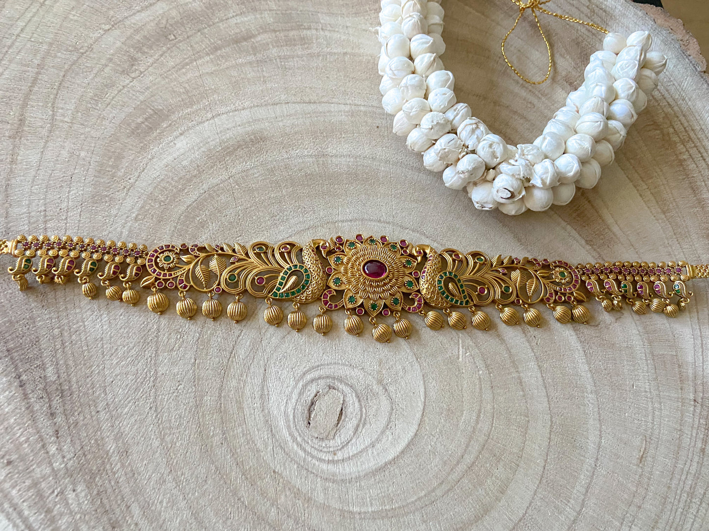 RUBY GREEN PEACOCK WAIST CHAIN
