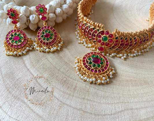 OLG- RUBY GREEN PEARL CHOKER SET