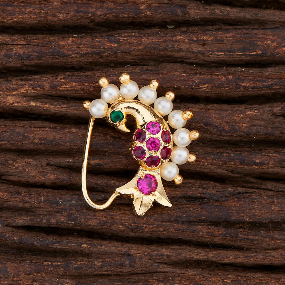 PEACOCK RUBY GREEN NOSE RING