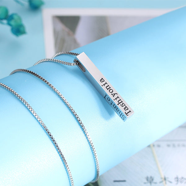 ENGRAVED BAR NECKLACE