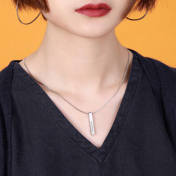 ENGRAVED BAR NECKLACE