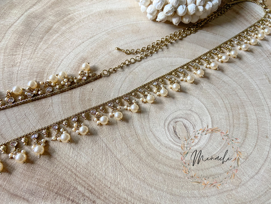 CREAM PEARL WAIST CHAIN