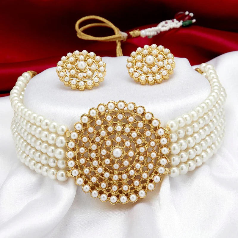 WHITE PEARL CHOKER SET