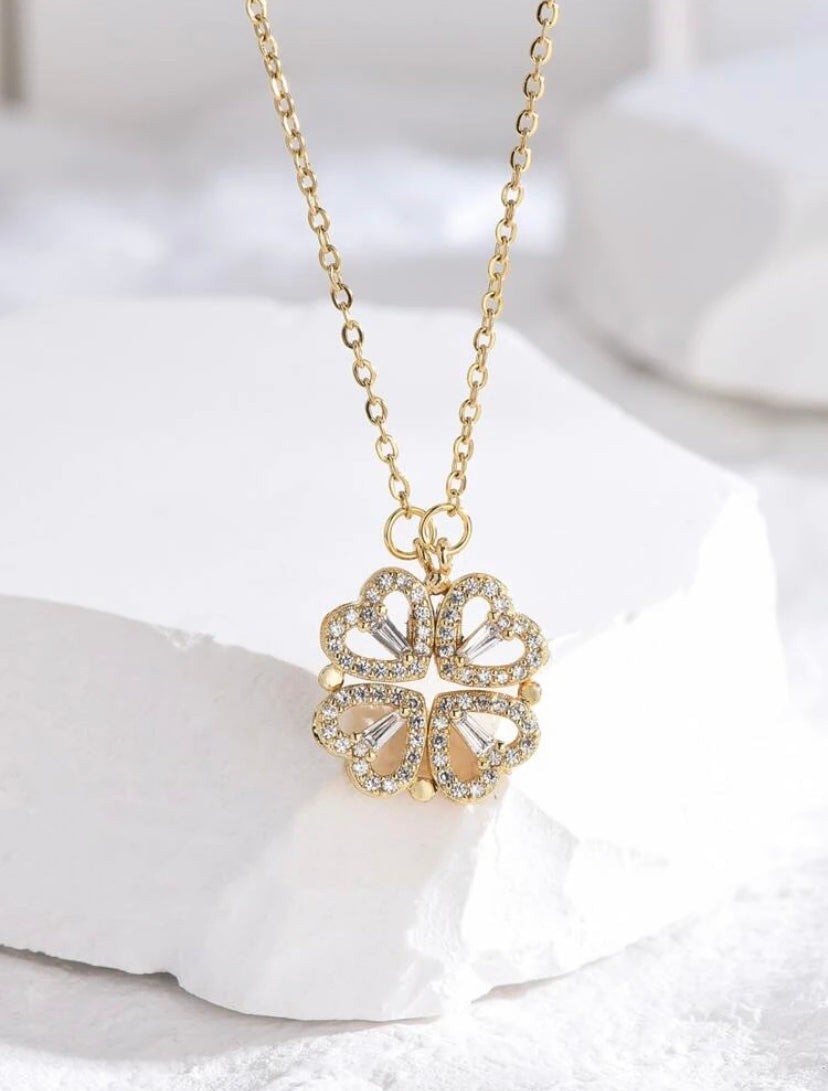 CLOVER HEART CHAIN (SILVER, GOLD AND ROSE GOLD)