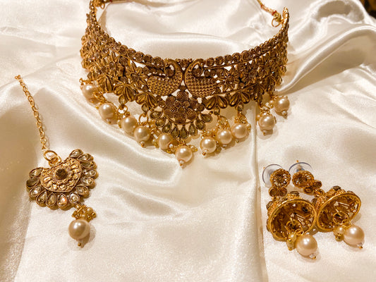 PEARL TRANSPARENT YELLOW NECKLACE SET