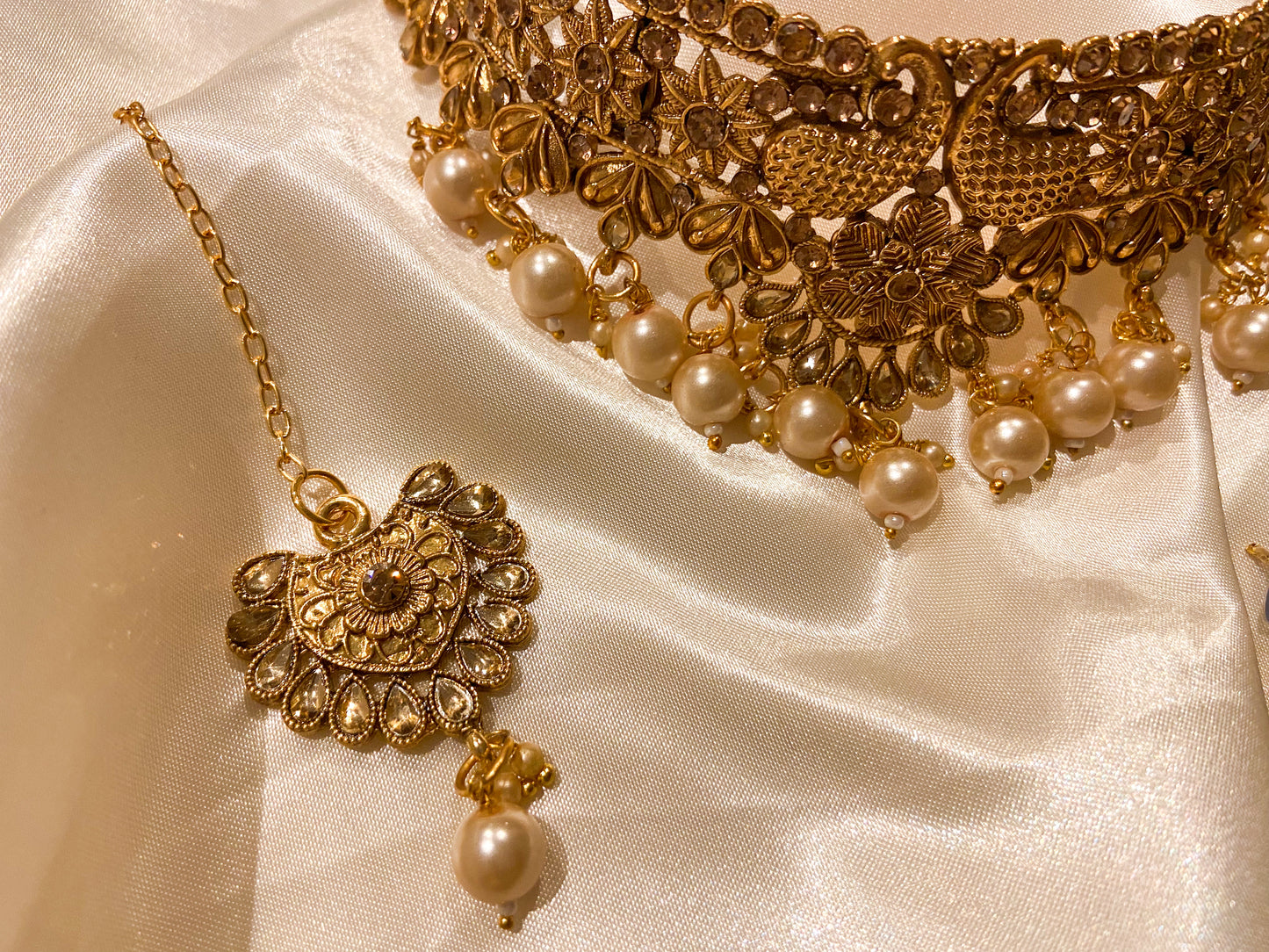 PEARL TRANSPARENT YELLOW NECKLACE SET