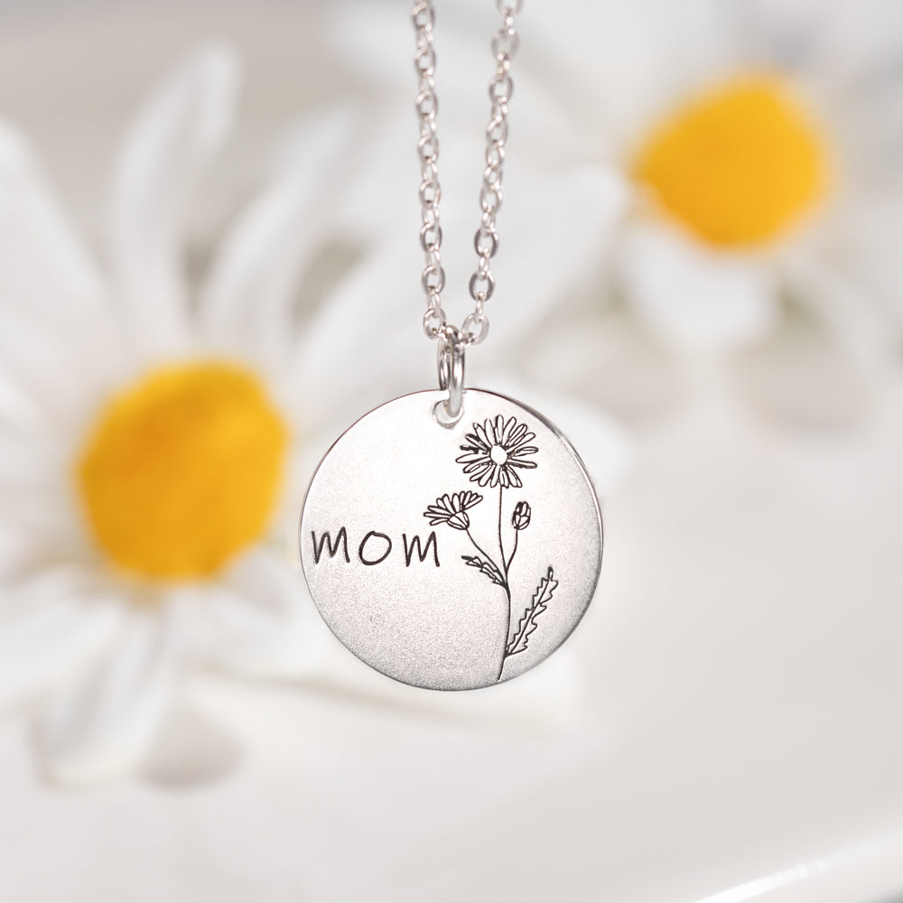ENGRAVED BIRTH MONTH STERLING SILVER NECKLACE