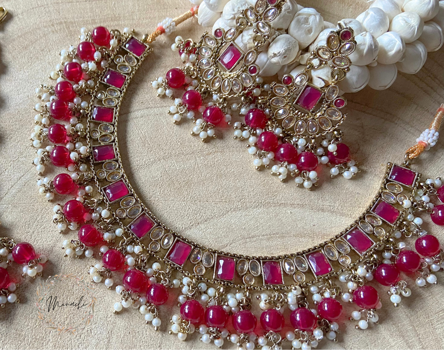 THAMARAI: RUBY NECKLACE SET