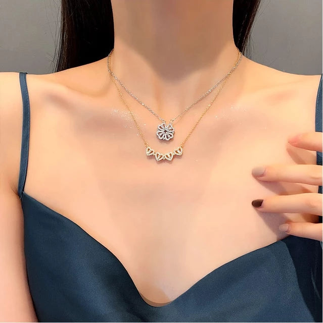 CLOVER HEART CHAIN (SILVER, GOLD AND ROSE GOLD)