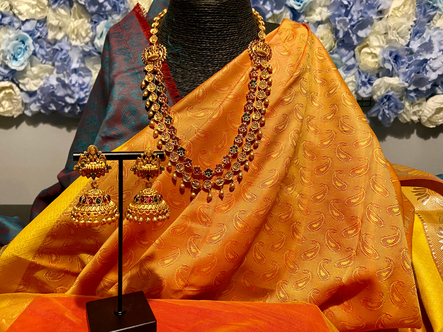 LAKSHMI FLORAL LONG NECKLACE