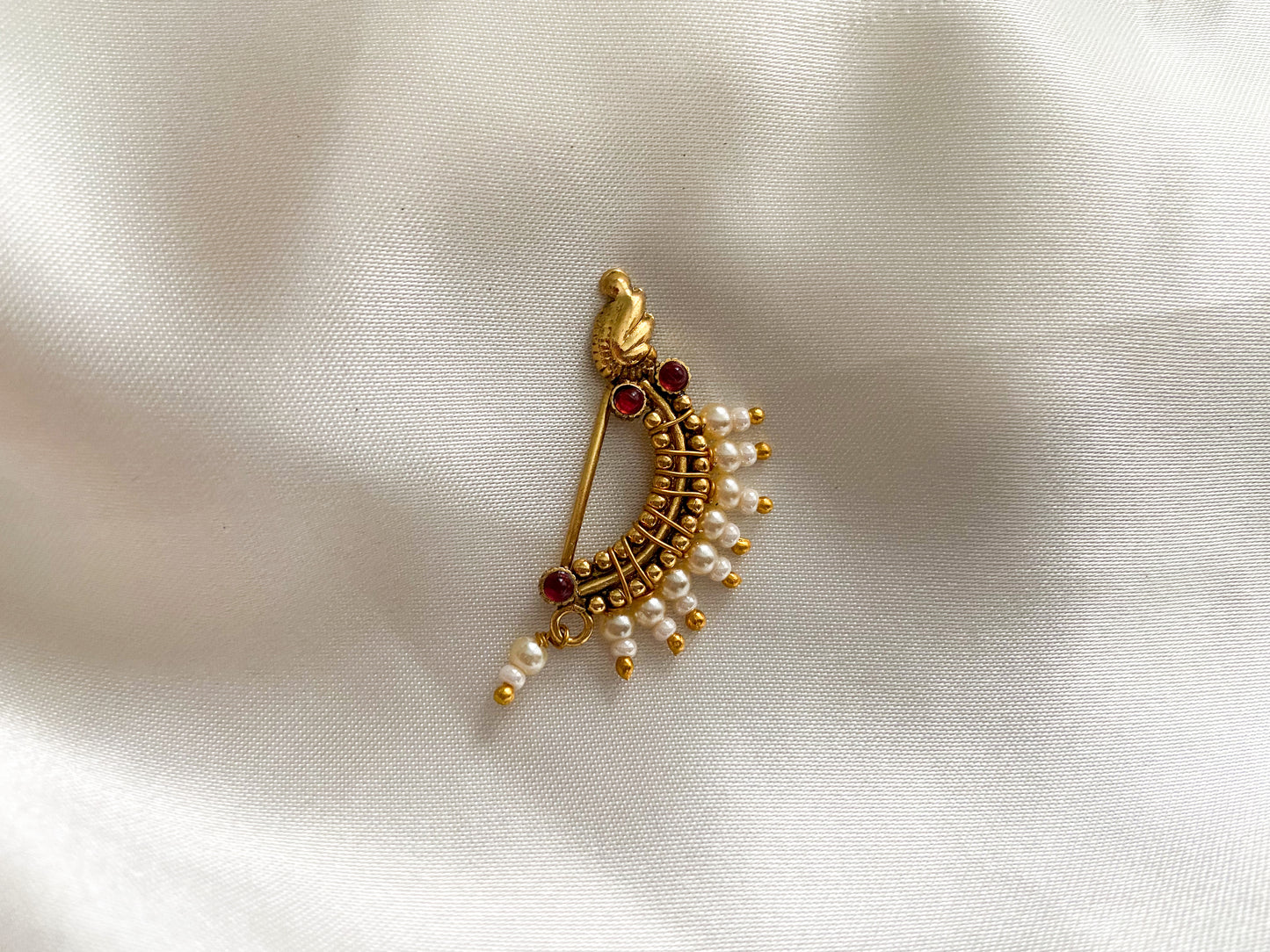 PEARL RUBY NOSE RING