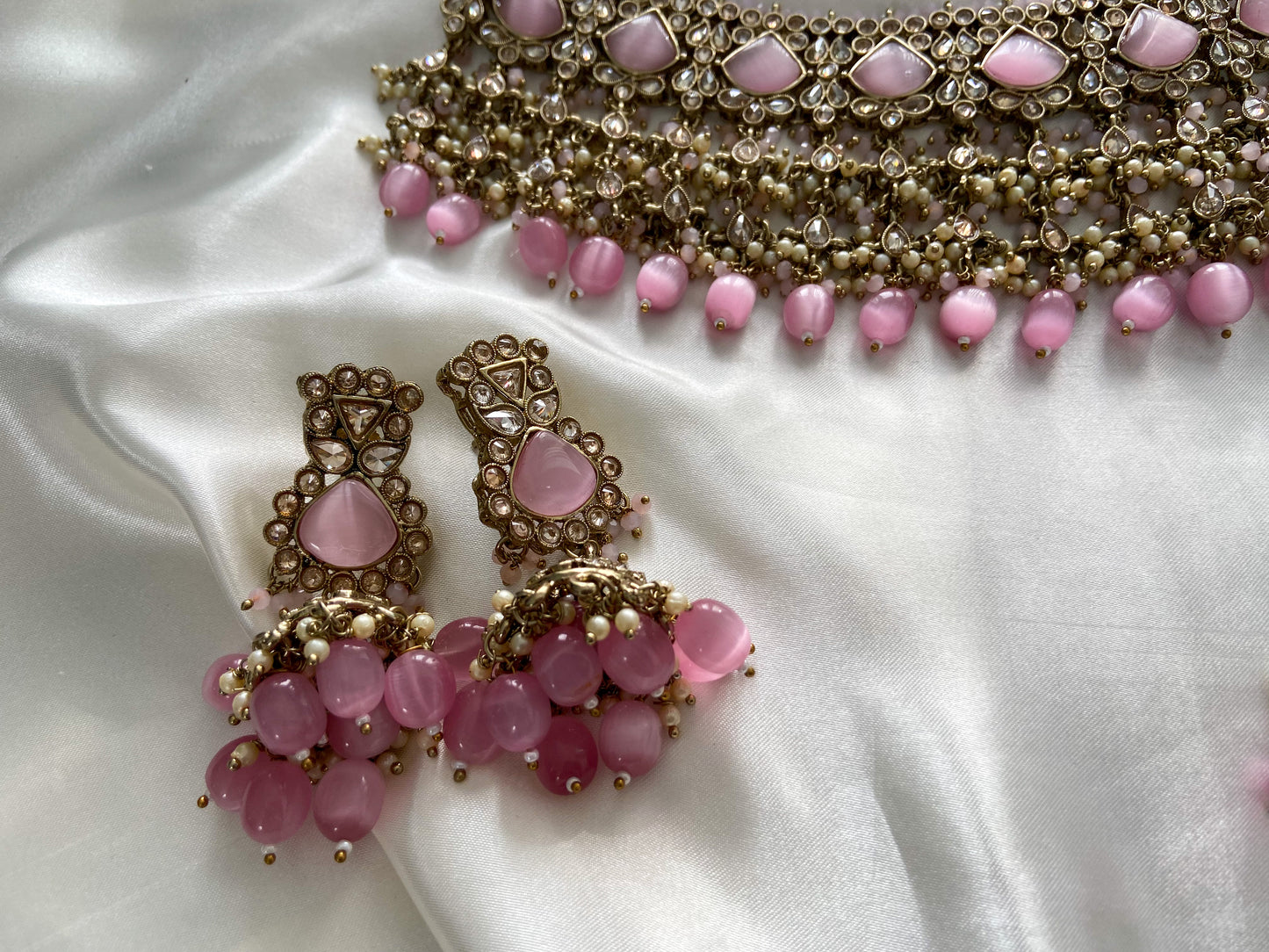 PINK KUNDAN NECKLACE SET