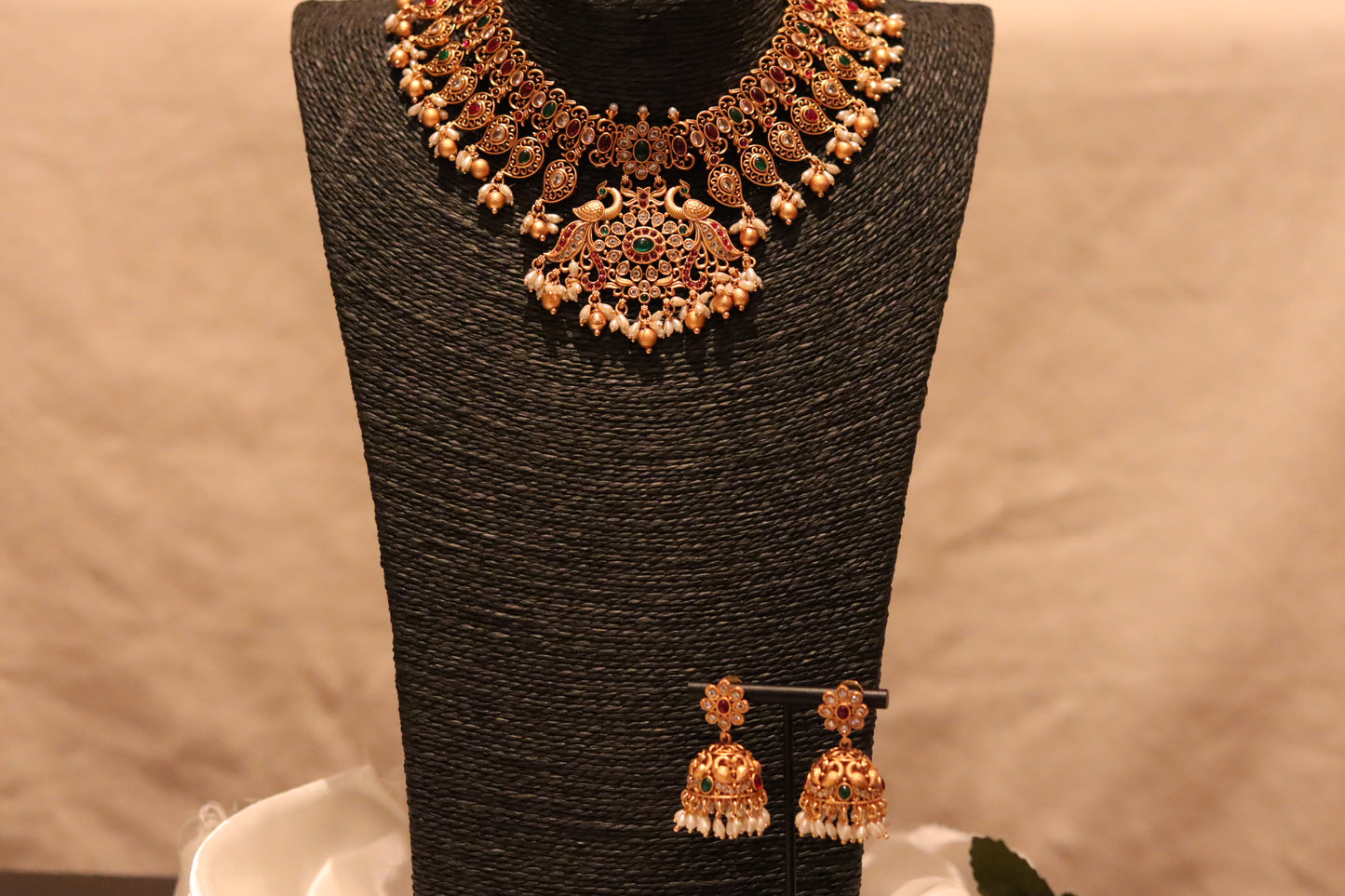 RUBY GREEN PEACOCK NECKLACE