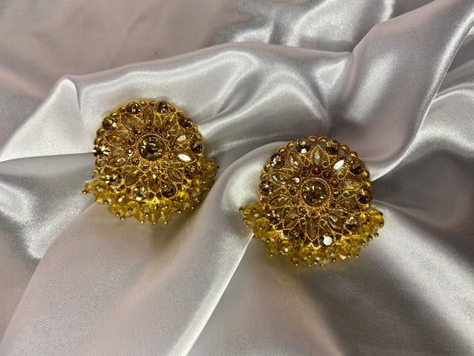 YELLOW FLORAL EARRINGS