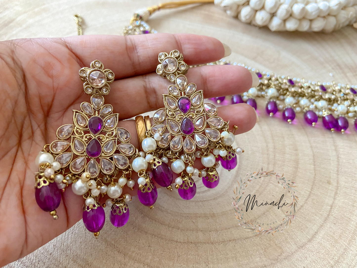 PURPLE KUNDAN CHOKER SET