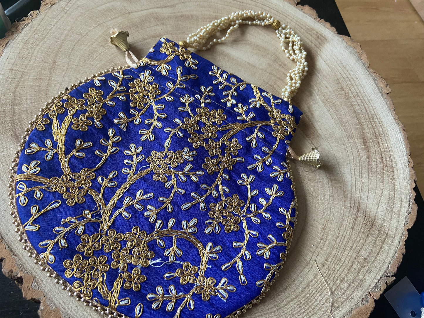 ROYAL BLUE POTLI BAG