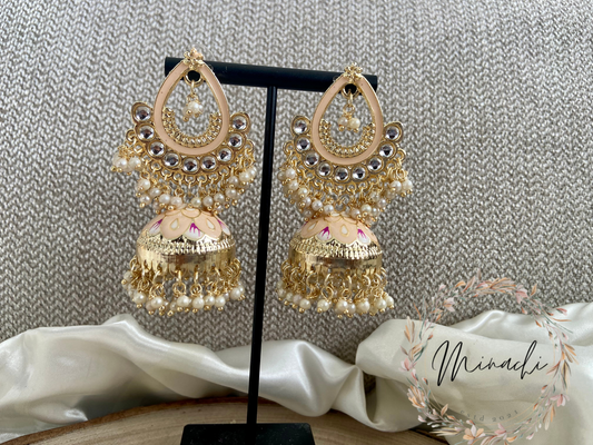 PEACH PEARL JHUMKA