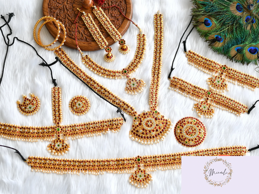 RUBY GREEN BHARATANATYAM FULL SET