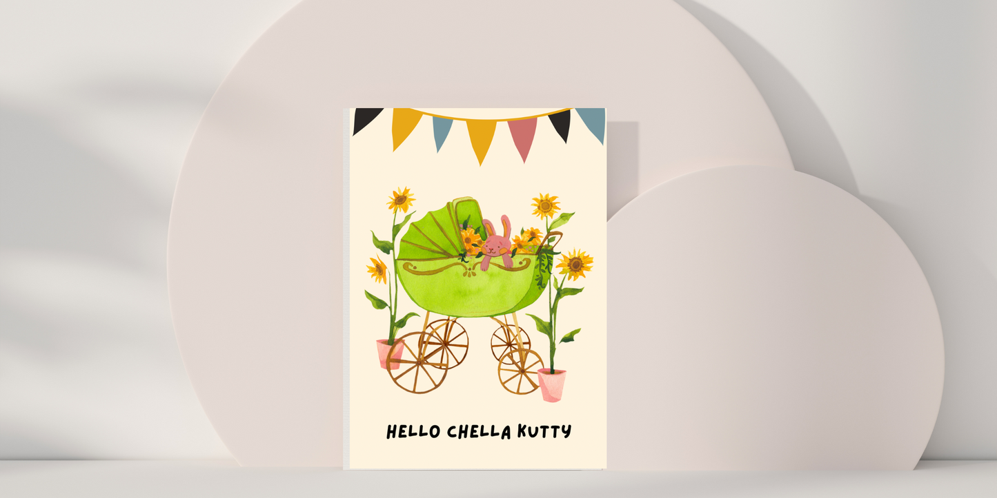 Hello Chella Kutty | Welcome Baby | A6 card | Tamil Greeting card | Welcome Baba | Tamil Greeting Card