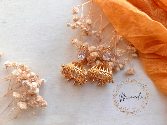 WHITE STONE JHUMKA